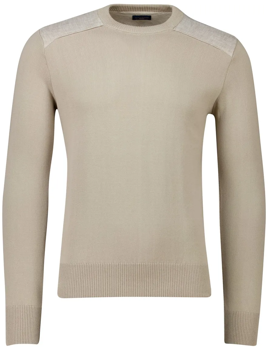 Paul & Shark ronde hals trui beige katoen