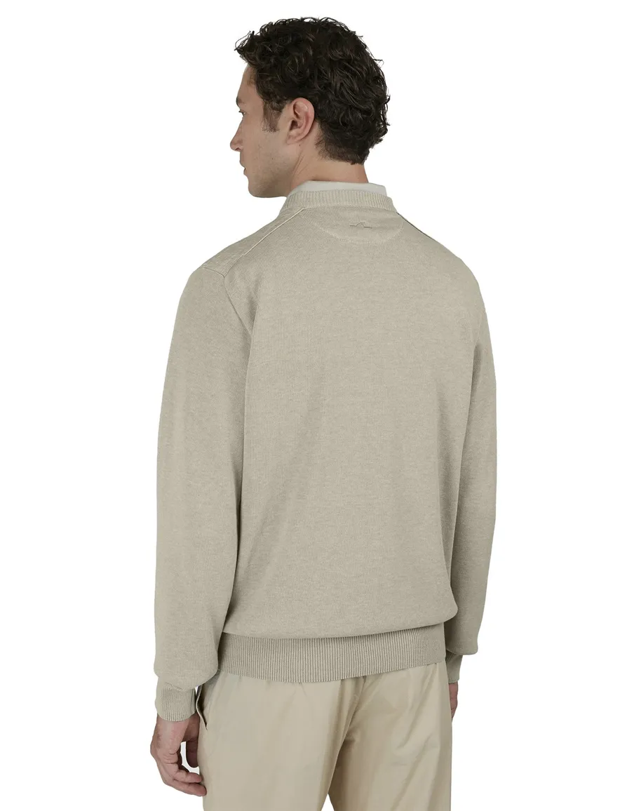 Paul & Shark ronde hals trui beige katoen