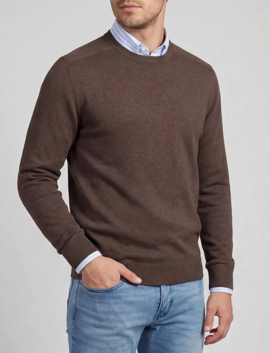 Paul & Shark Cotton & Silk trui bruin