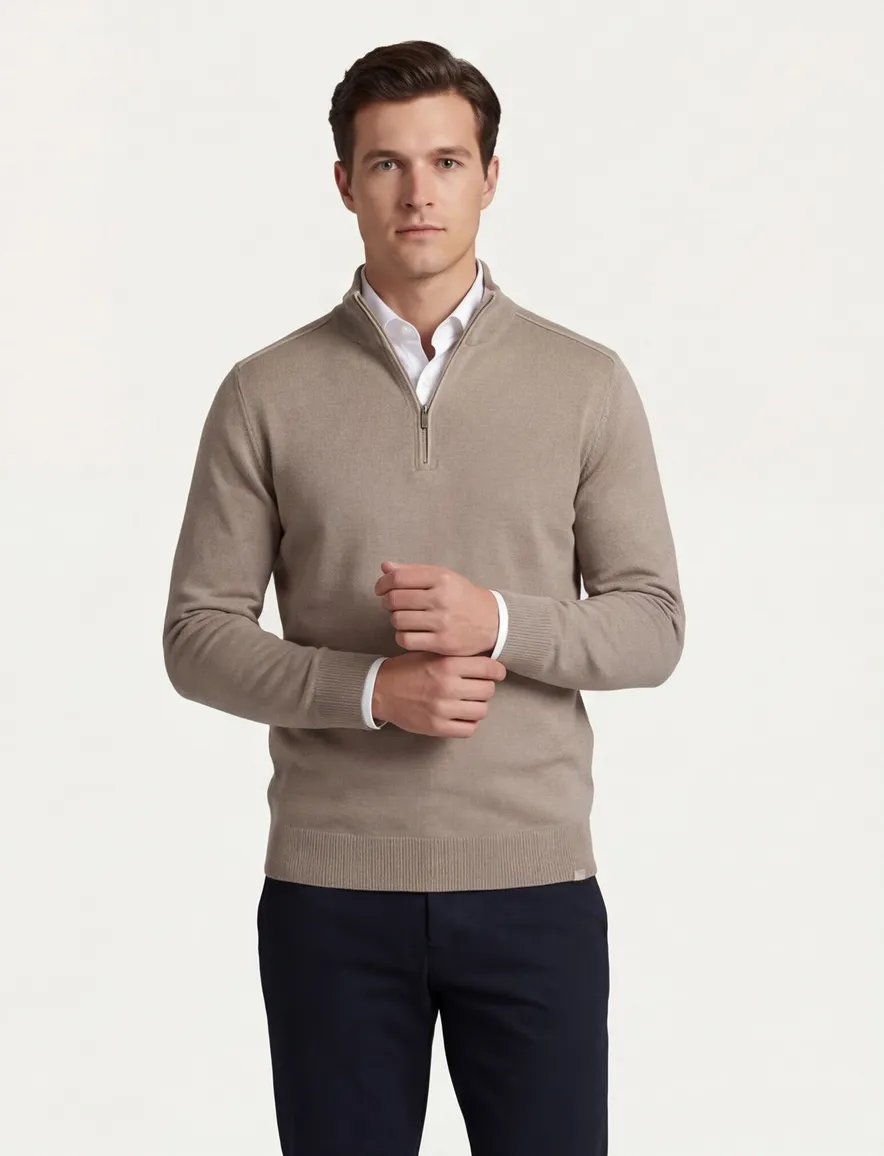 Paul & Shark trui beige katoen gebreid
