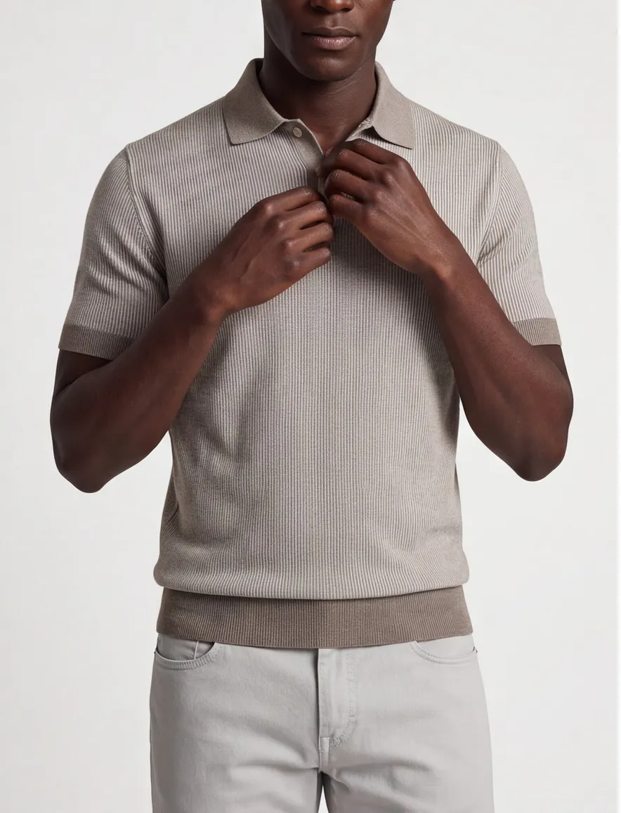 Paul & Shark poloshirt korte mouw bruin gestreept