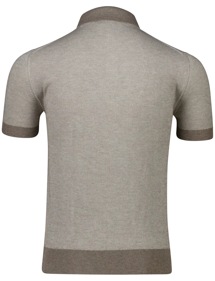 Paul & Shark poloshirt korte mouw bruin gestreept