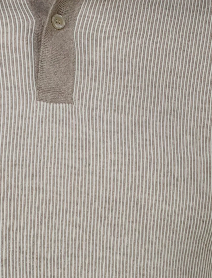 Paul & Shark poloshirt korte mouw bruin gestreept