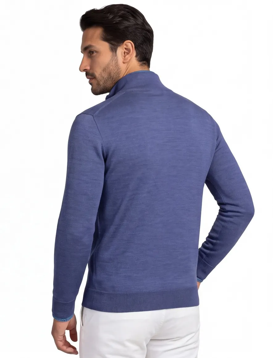 Paul & Shark trui blauw gemeleerd 100% lamswol