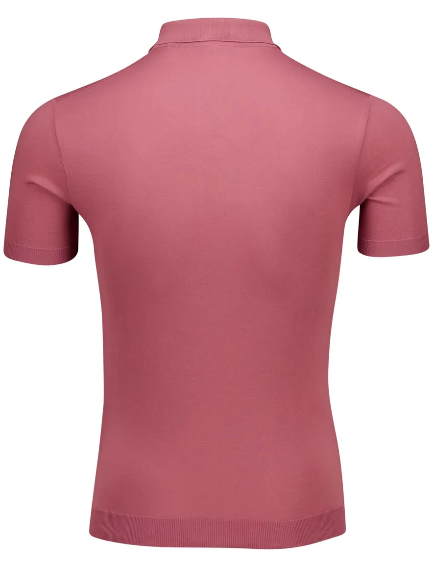 Paul & Shark knitted polo roze effen wijde fit