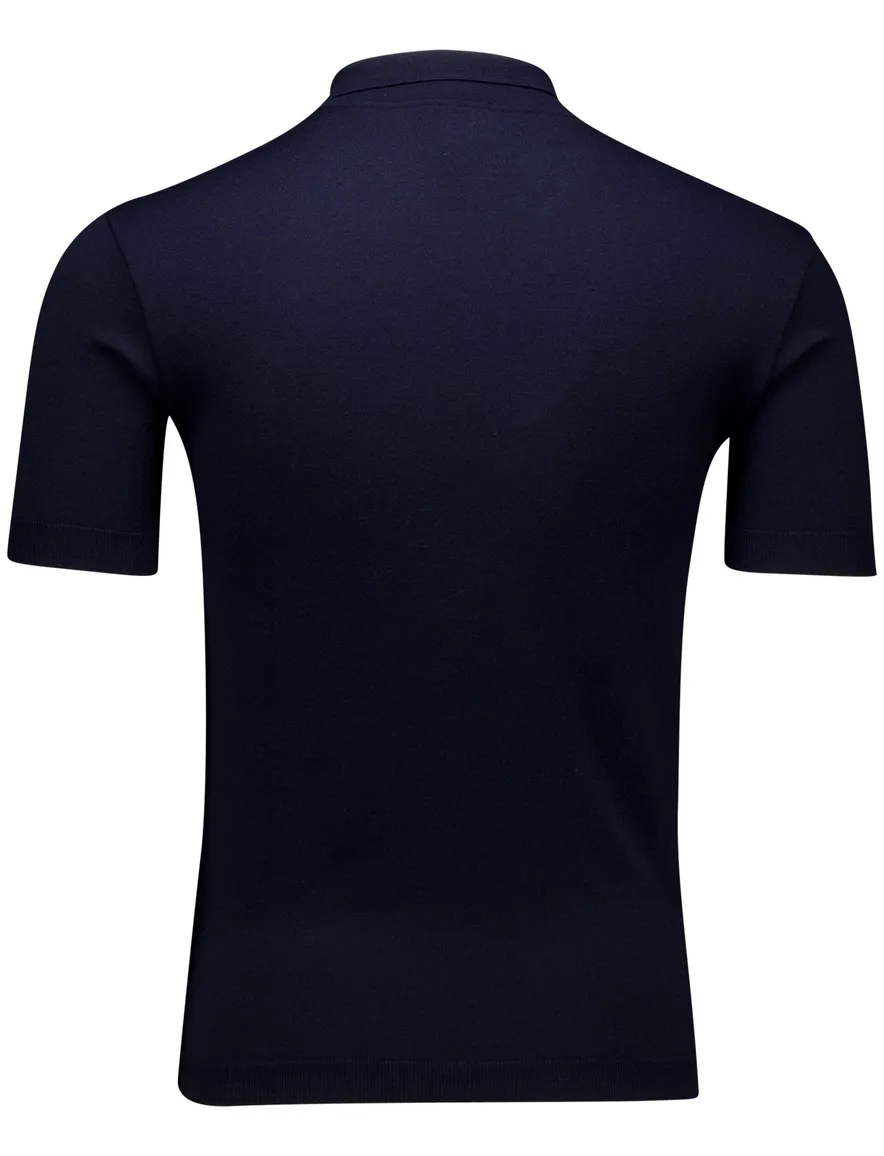 Paul & Shark polo navy effen lamswol gebreid