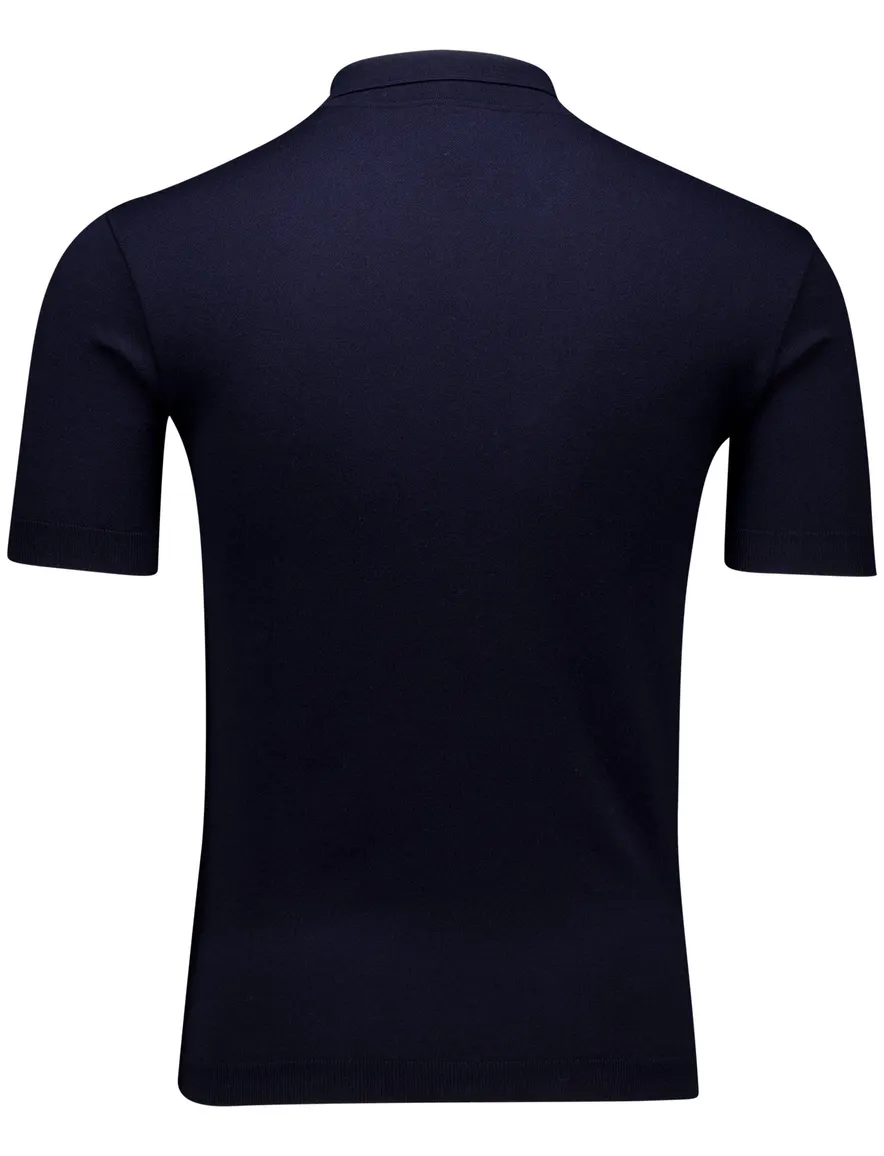 Paul & Shark polo navy effen lamswol gebreid