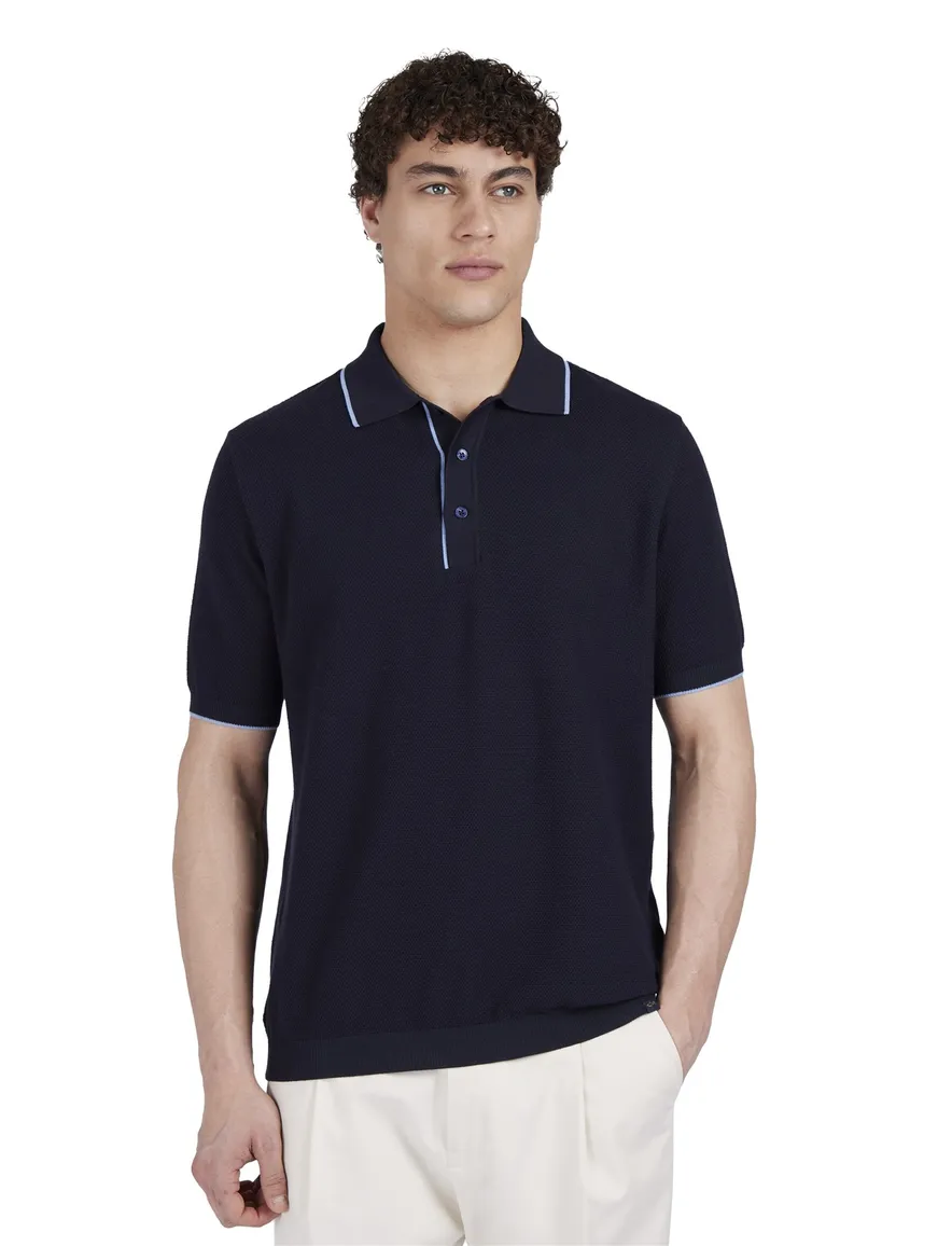 Paul & Shark poloshirt korte mouw navy wijde fit