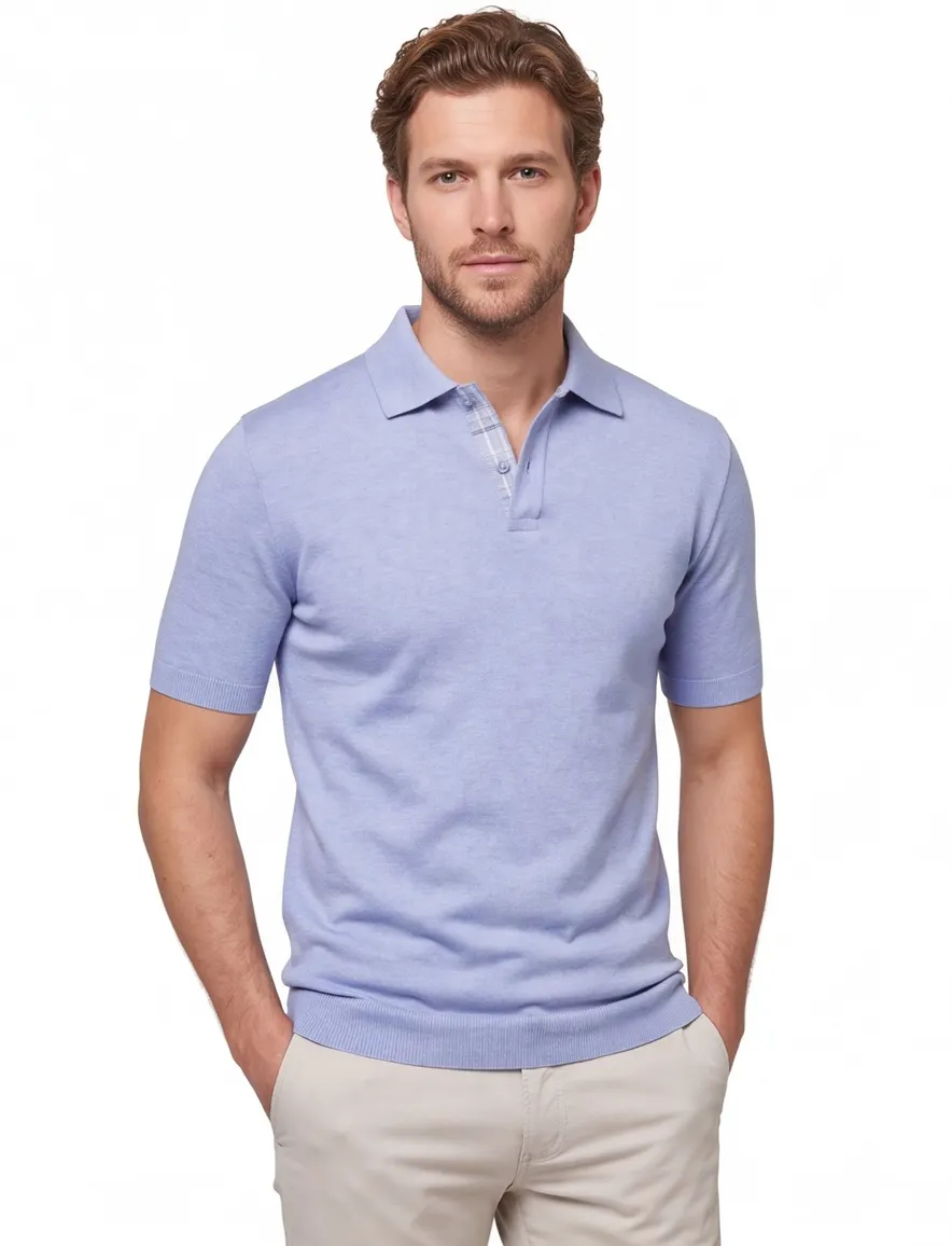 Paul & Shark polo lichtblauw 100% katoen 2 knoops