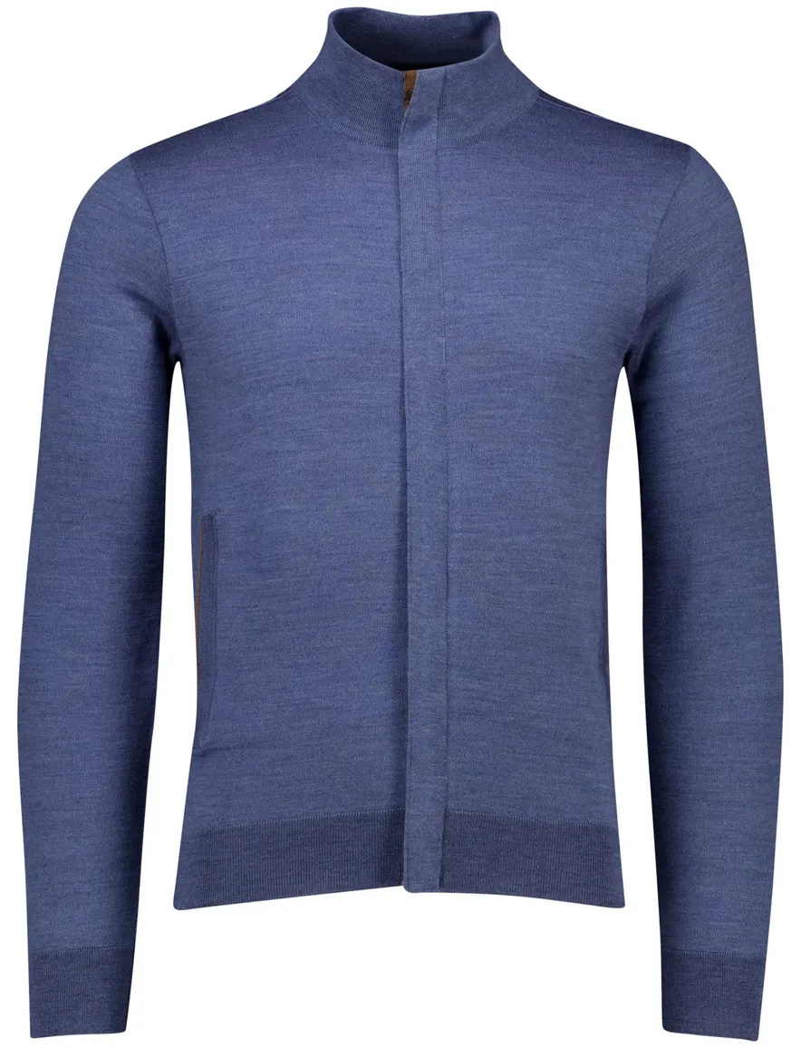 Paul & Shark vest blauw wol gemêleerd