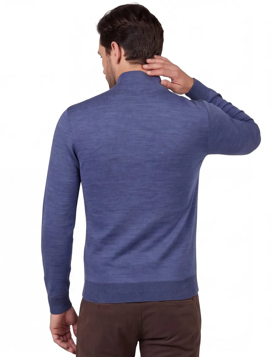 Paul & Shark vest blauw wol gemêleerd