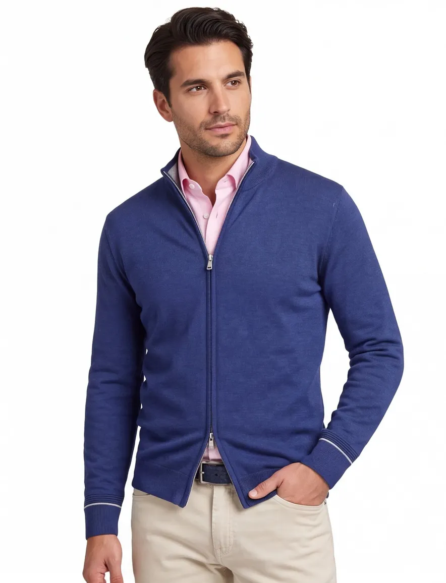 Paul & Shark Fresco vest blauw beige 100% katoen