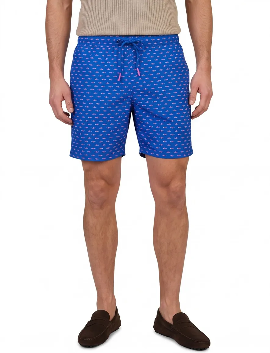 Paul & Shark zwemshort blauw haaien print wijde fit