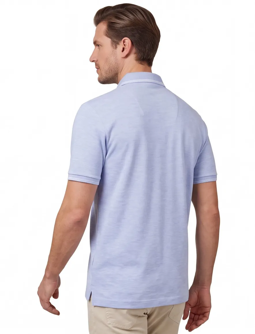 Paul & Shark gebreide polo blauw 3-knoops