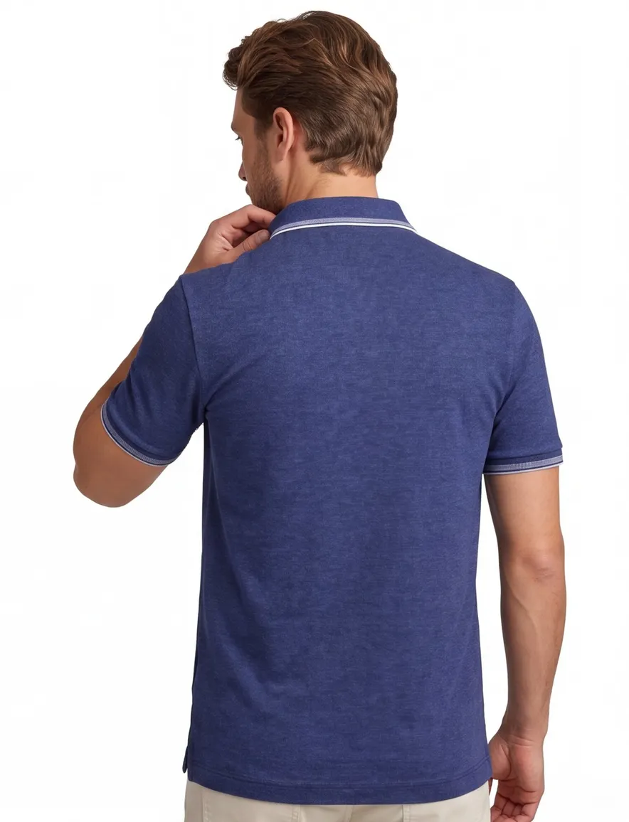 Paul & Shark polo gemêleerd 2 knoops wijde fit