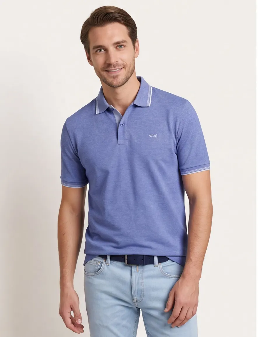 Paul & Shark polo blauw gemeleerd