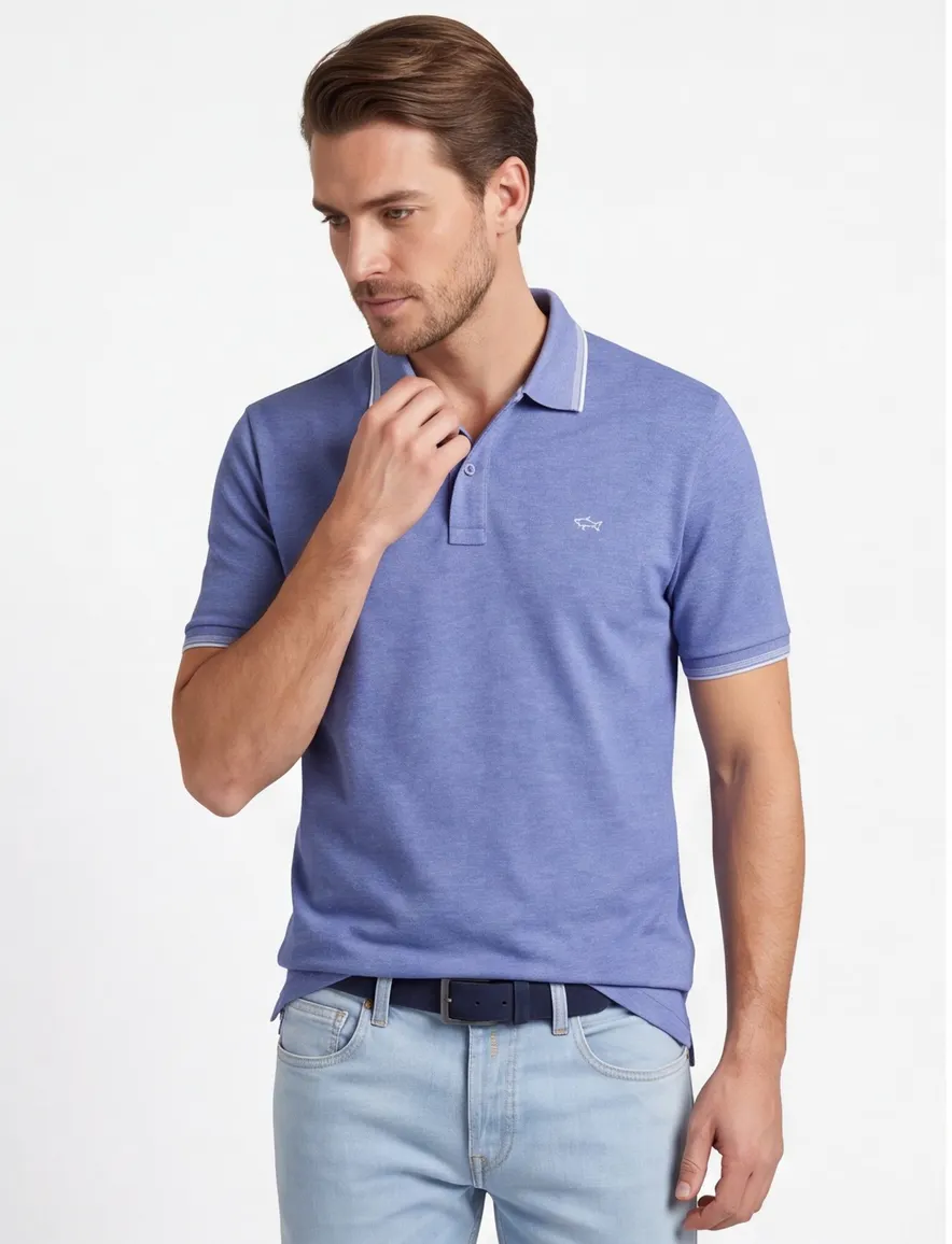 Paul & Shark polo blauw gemeleerd