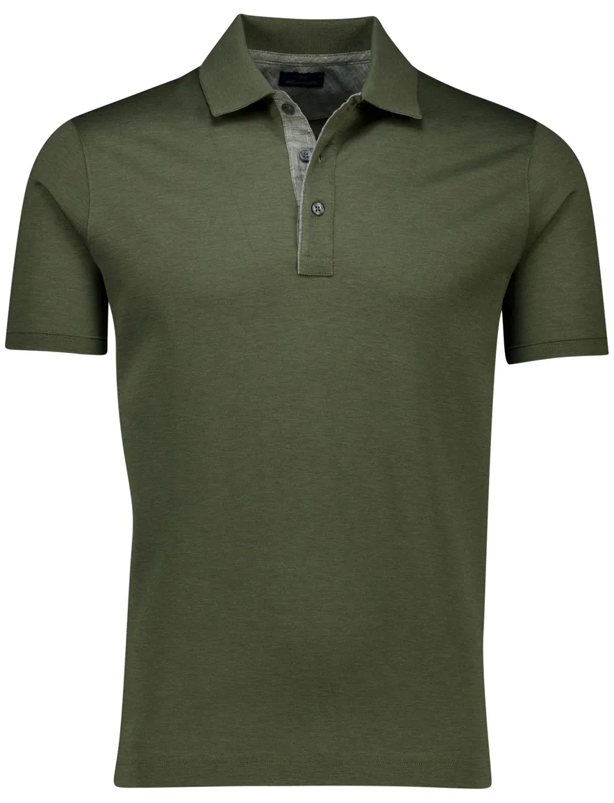 Paul & Shark 3 knoops polo groen pique