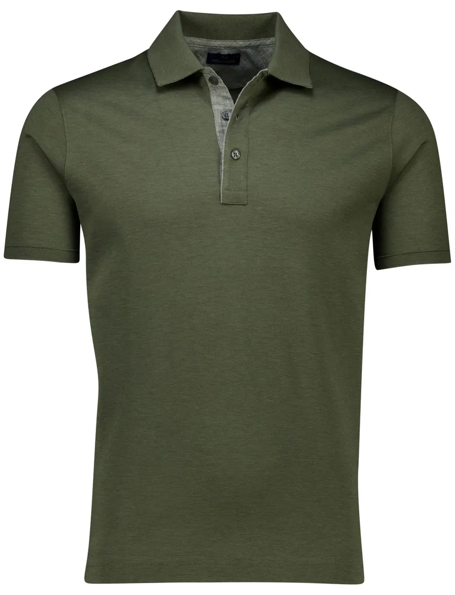 Paul & Shark 3 knoops polo groen pique