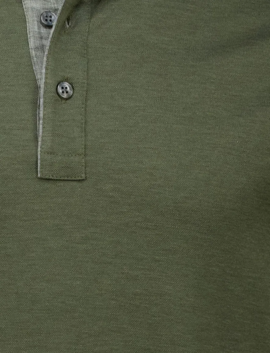 Paul & Shark 3 knoops polo groen pique