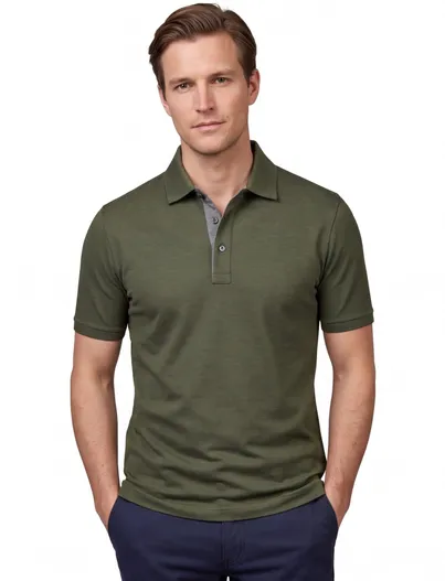 Paul & Shark Paul & Shark 3 knoops polo groen pique