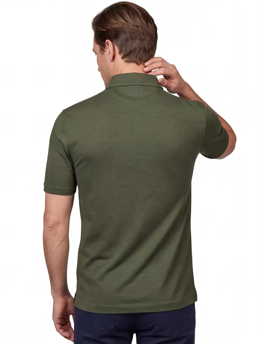 Paul & Shark 3 knoops polo groen pique