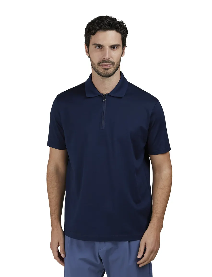 Paul & Shark polo blauw met rits wijde fit