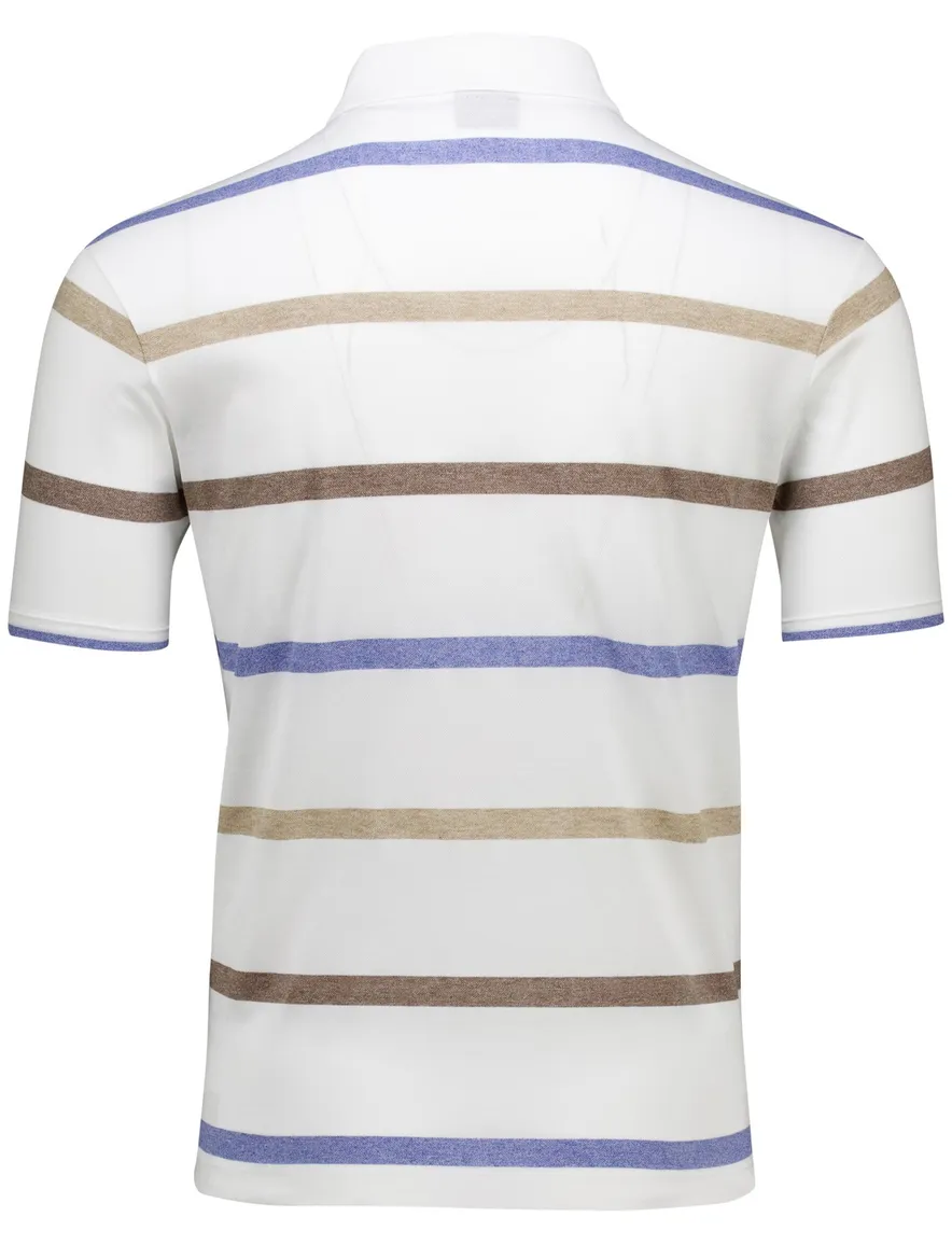 Paul & Shark polo wit blauw beige gestreept