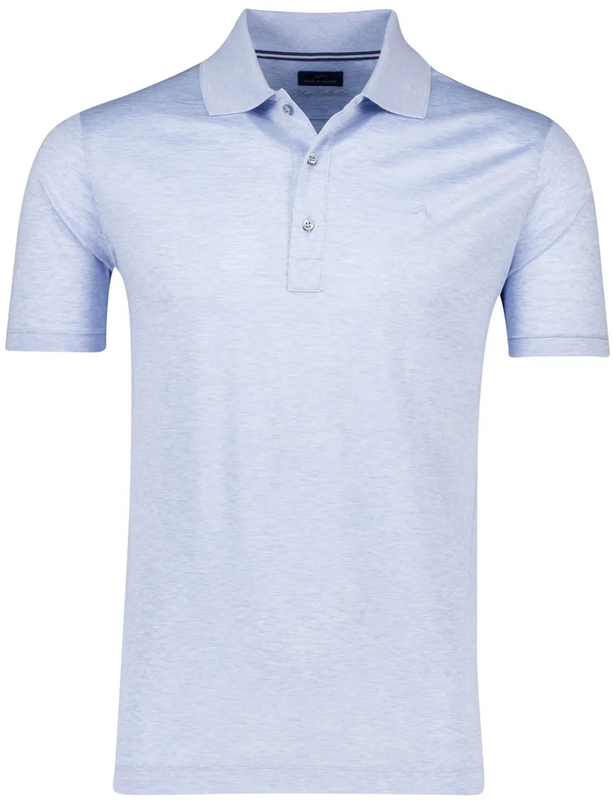 Paul & Shark polo blauw gemêleerd korte mouw