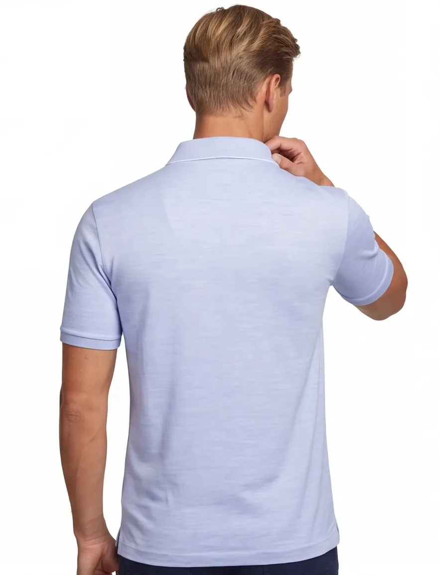 Paul & Shark polo lichtblauw Cotton & Silk 2 knoops