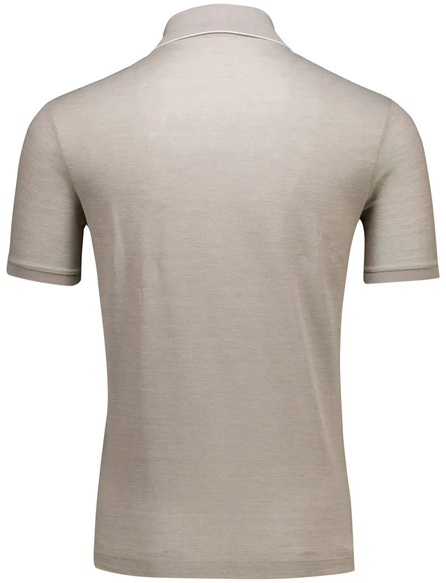 Paul & Shark polo beige Cotton & Silk 2 knoops