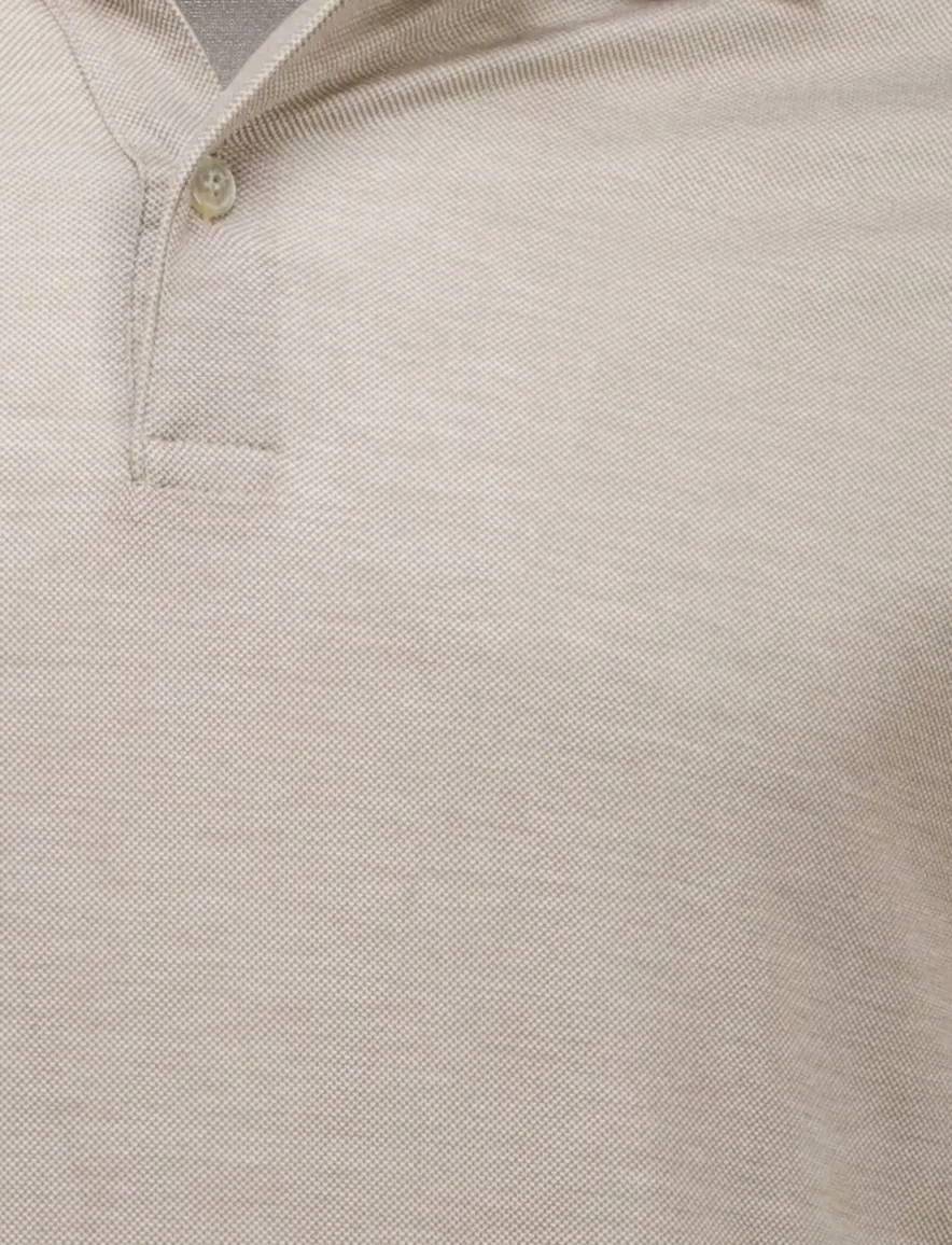 Paul & Shark polo beige Cotton & Silk 2 knoops
