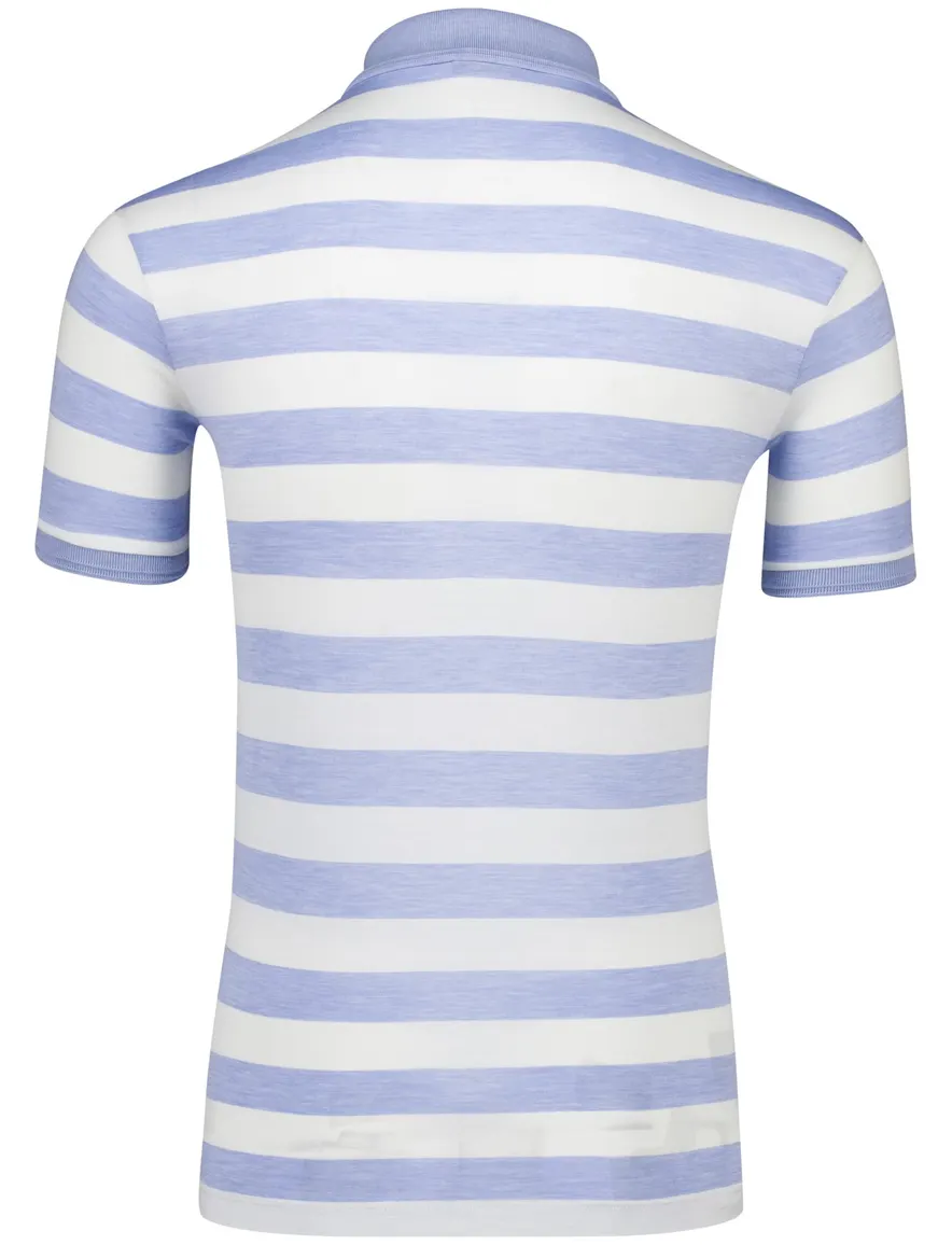 Paul & Shark polo wit blauw gestreept jersey