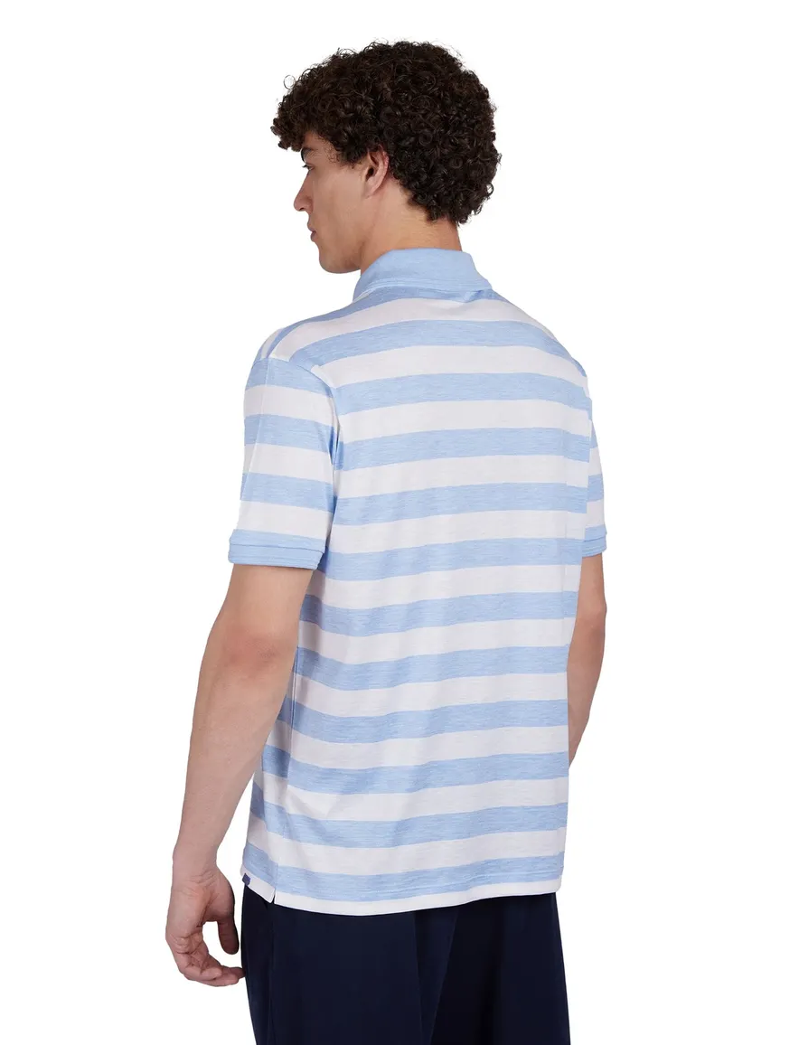 Paul & Shark polo wit blauw gestreept jersey