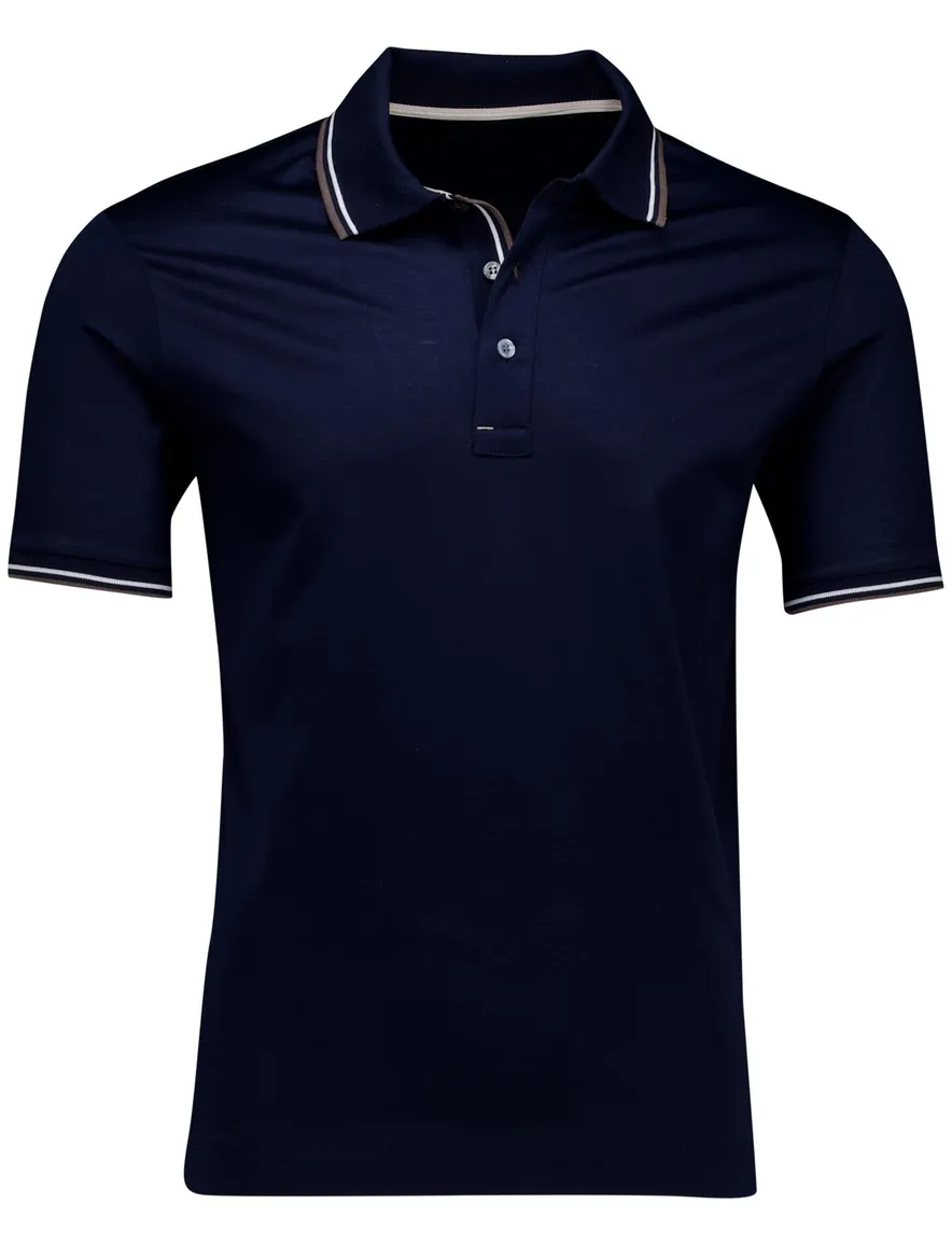 Paul & Shark polo blauw jersey 3 knoops