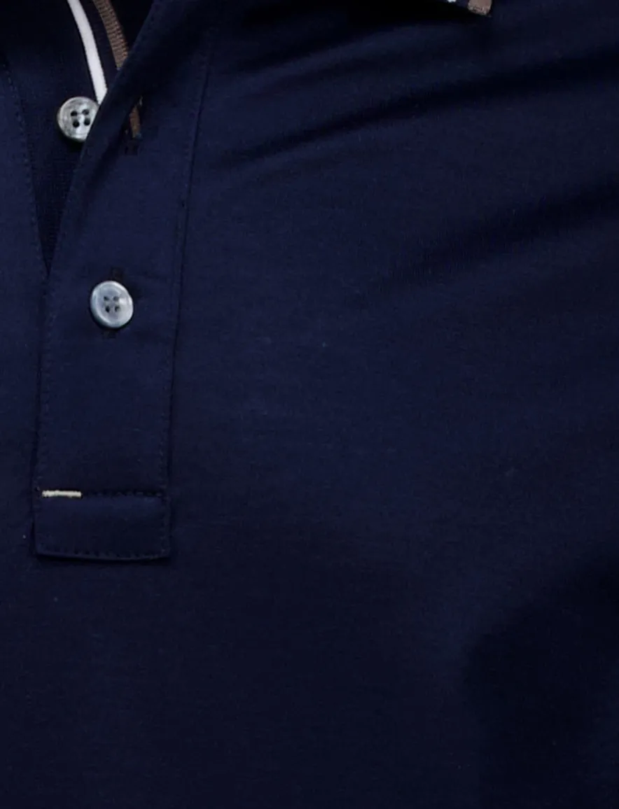 Paul & Shark polo blauw jersey 3 knoops