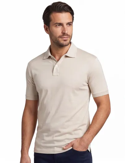 Paul & Shark Paul & Shark polo beige extra soft korte mouw jersey