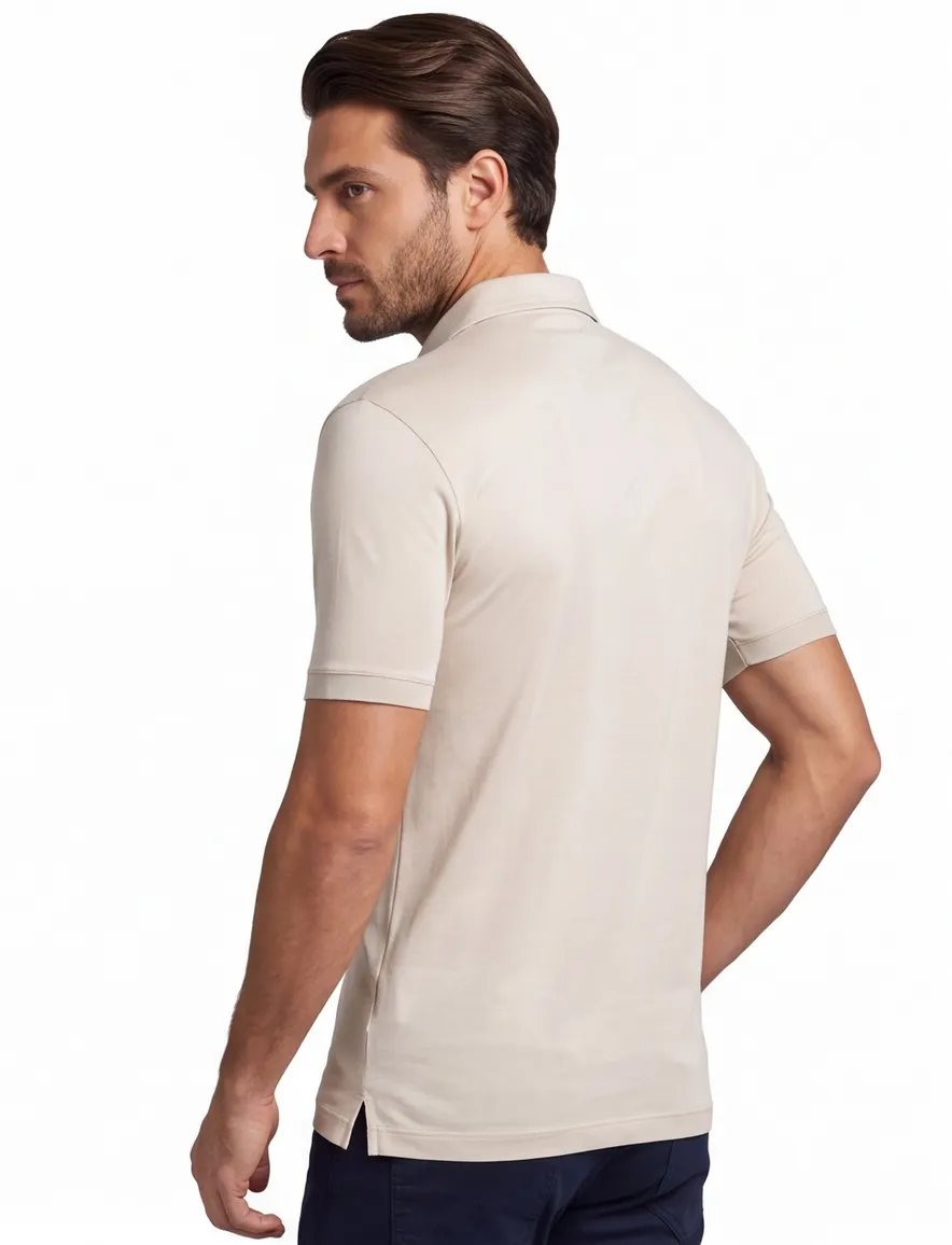 Paul & Shark polo beige extra soft korte mouw jersey