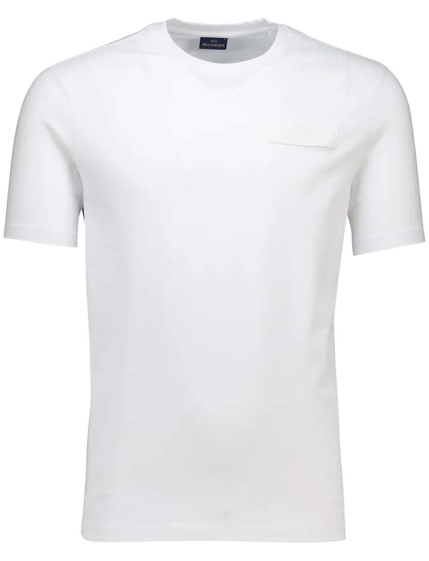 Paul & Shark t-shirt wit effen 100% katoen