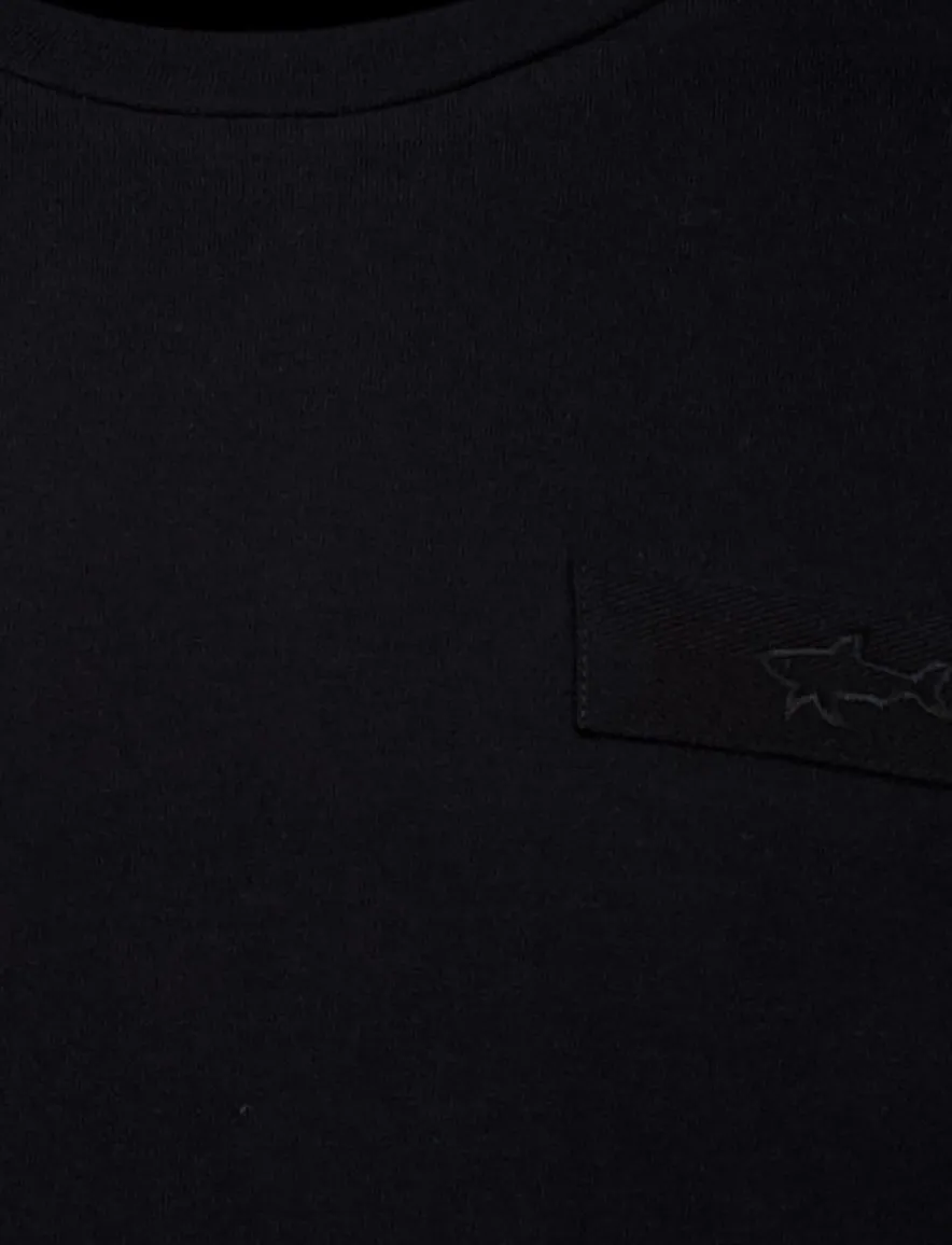 Paul & Shark t-shirt zwart effen met detail
