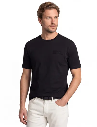 Paul & Shark Paul & Shark t-shirt zwart effen met detail