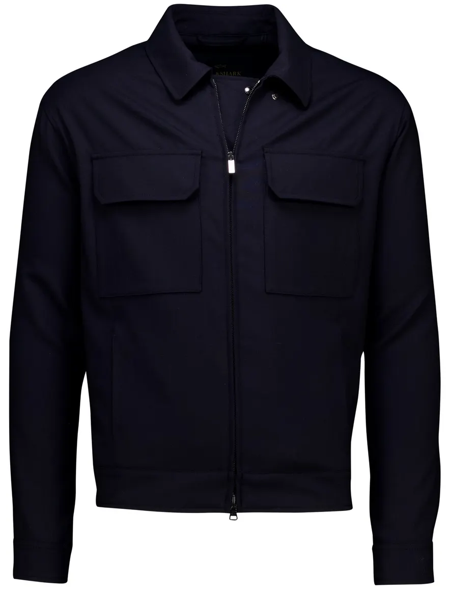 Paul & Shark overshirt navy Tech Shacket Wool Blouson