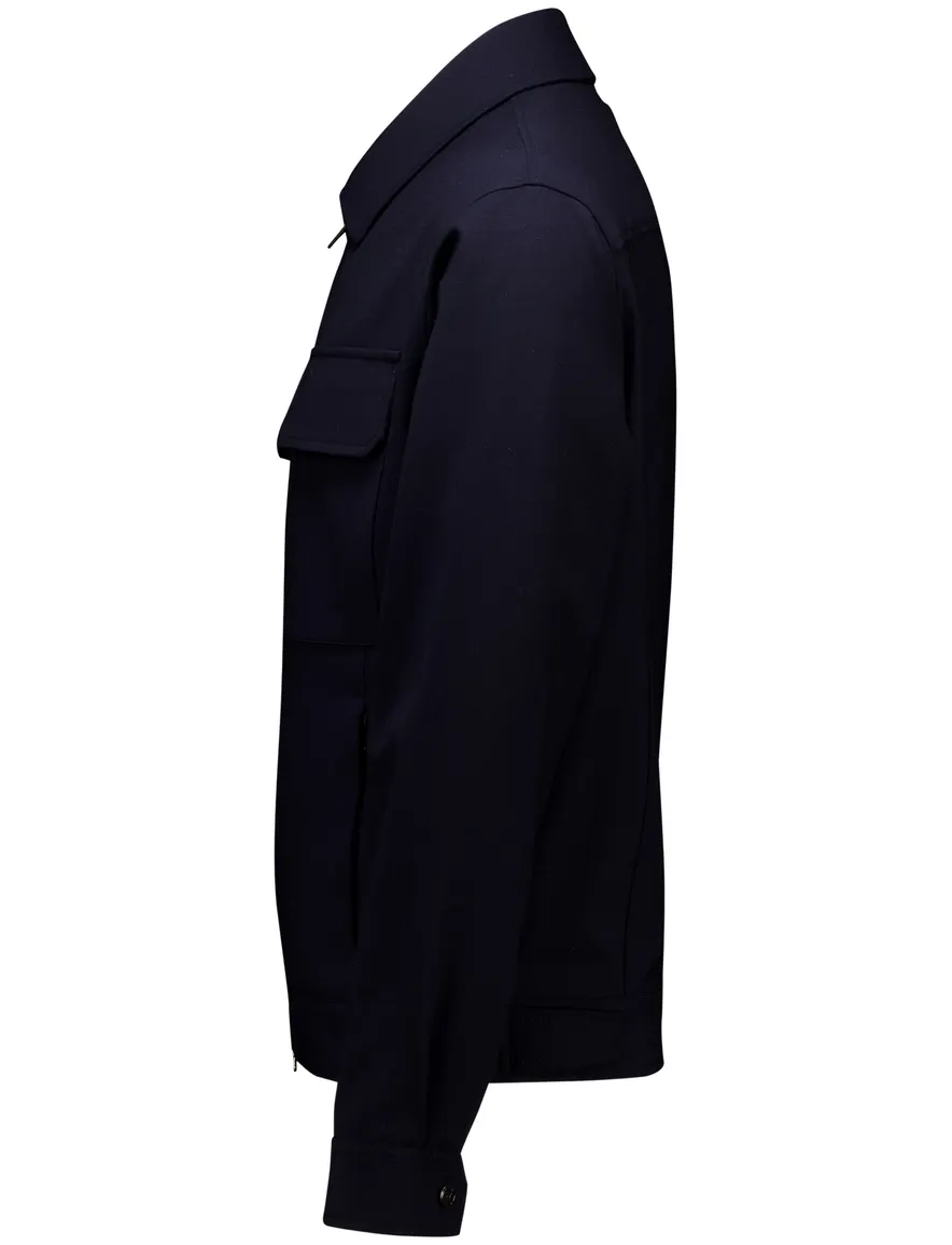 Paul & Shark overshirt navy Tech Shacket Wool Blouson