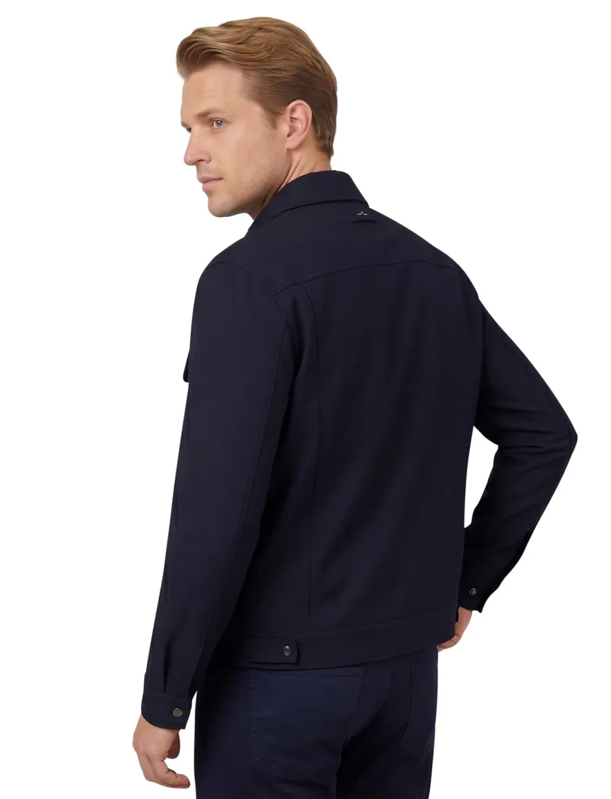 Paul & Shark overshirt navy Tech Shacket Wool Blouson