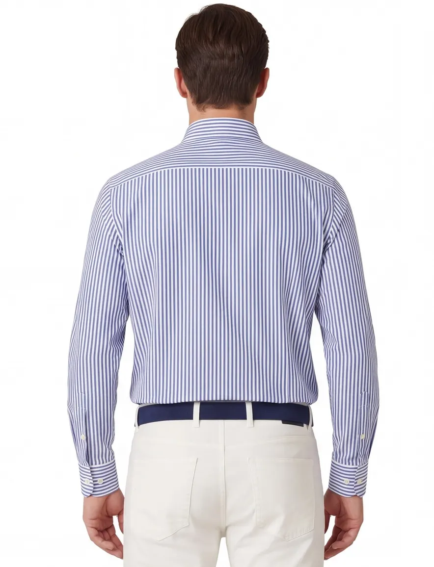 Paul & Shark overhemd blauw wit gestreept button-down