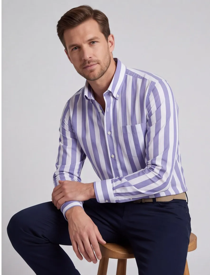 Paul & Shark overhemd wit blauw gestreept borstzak