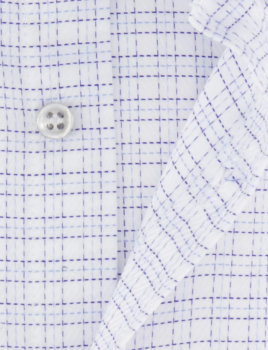 Paul & Shark overhemd wit blauw geruit met borstzak