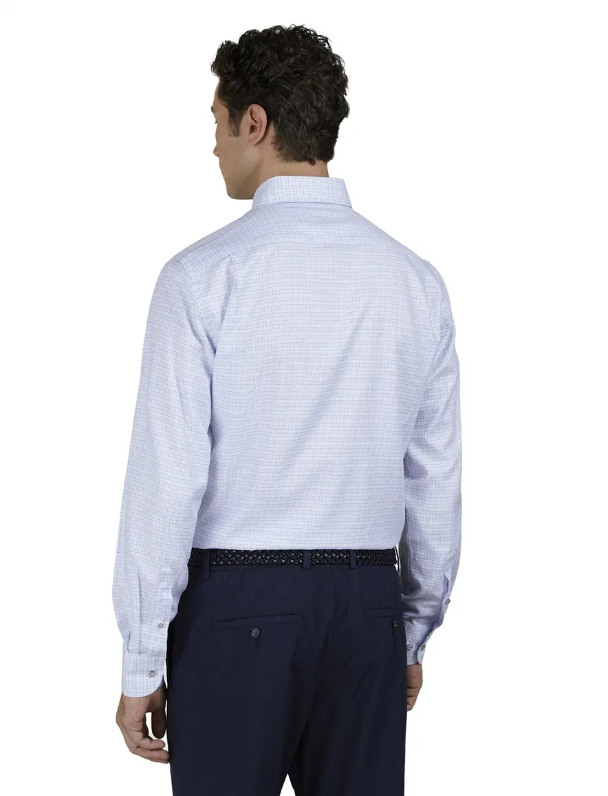 Paul & Shark overhemd wit blauw geruit met borstzak