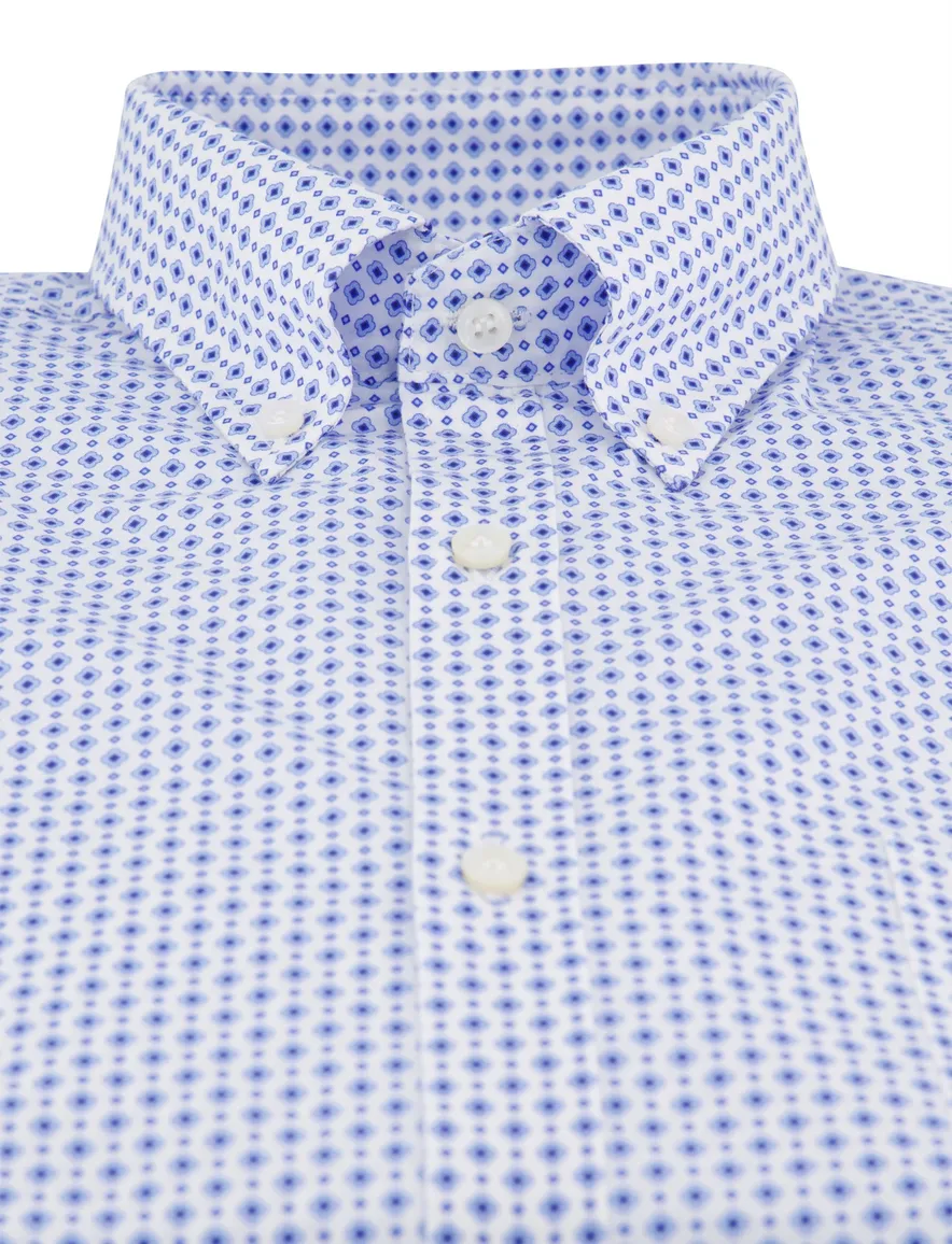 Paul & Shark Riviera overhemd blauw geprint lange mouw