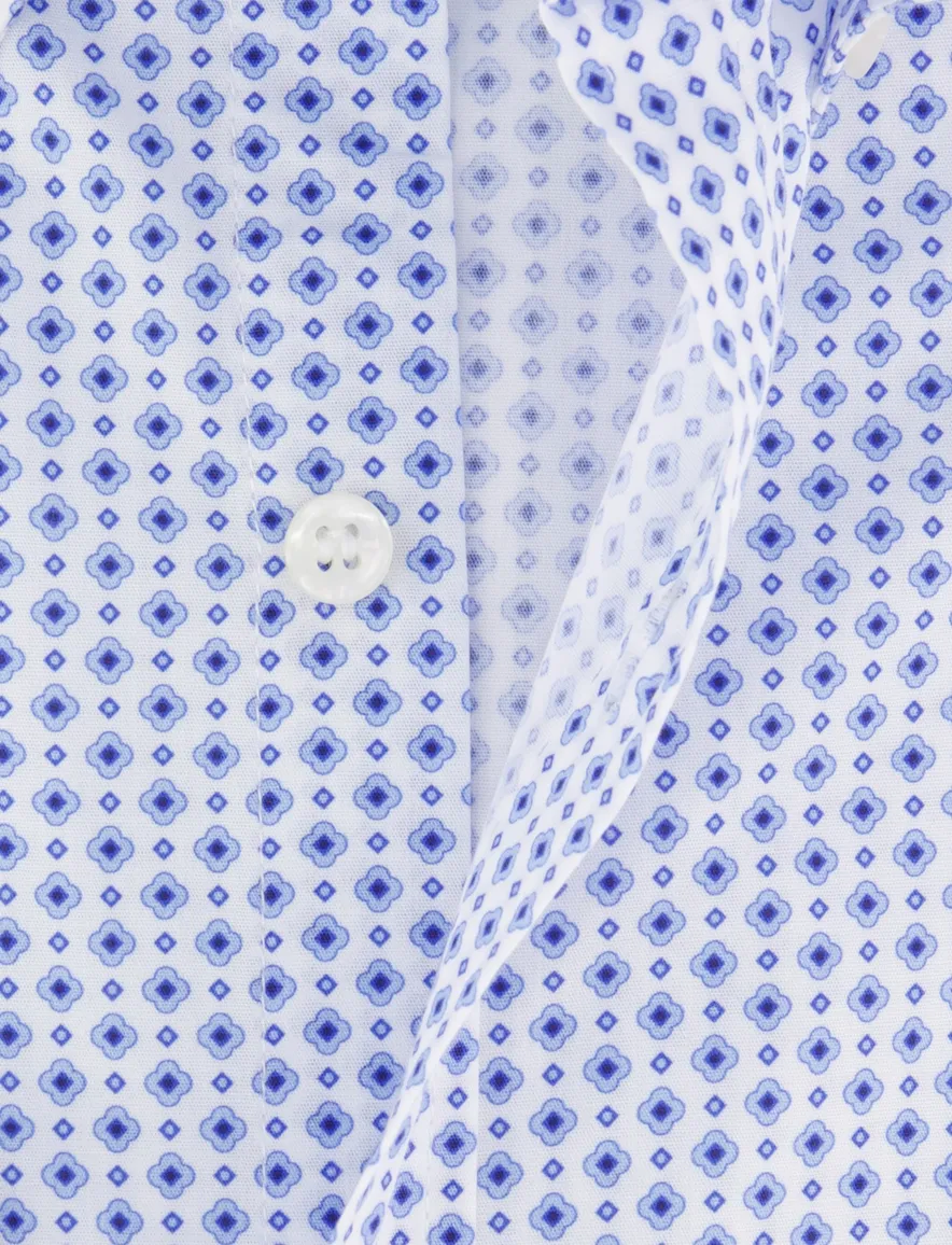 Paul & Shark Riviera overhemd blauw geprint lange mouw